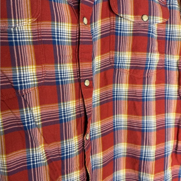 LUCKY BRAND Mens Western Plaid Classic Fit Pearl Snap Button Down Shirt Size L - Picture 3 of 9